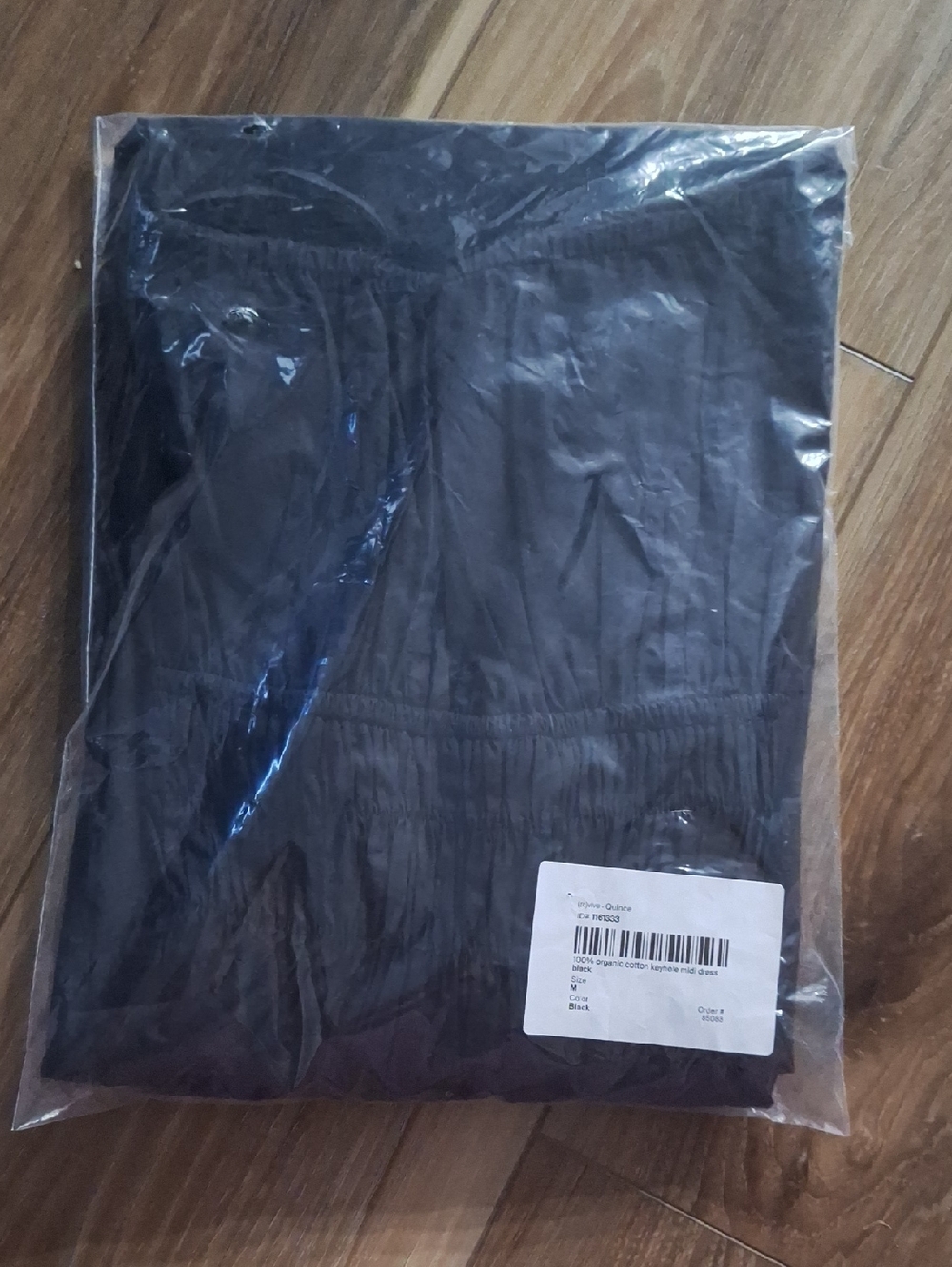 Quince 100% Organic Cotton Keyhole Midi Dress Black M NWT - Picture 2 of 3